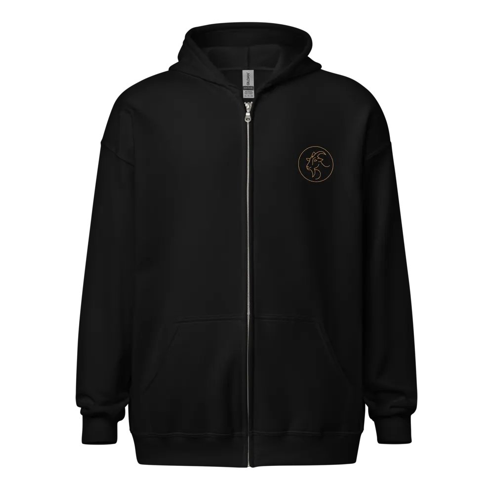 Abstract Goat Head Circle Zip Hoodie product image (1)