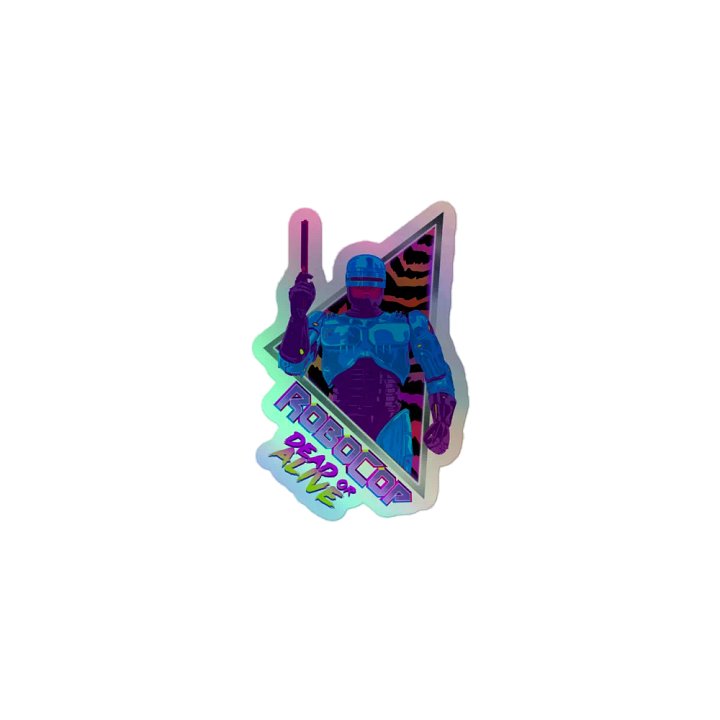 Synthwave Meets Robocop Holofoil Sticker product image (1)