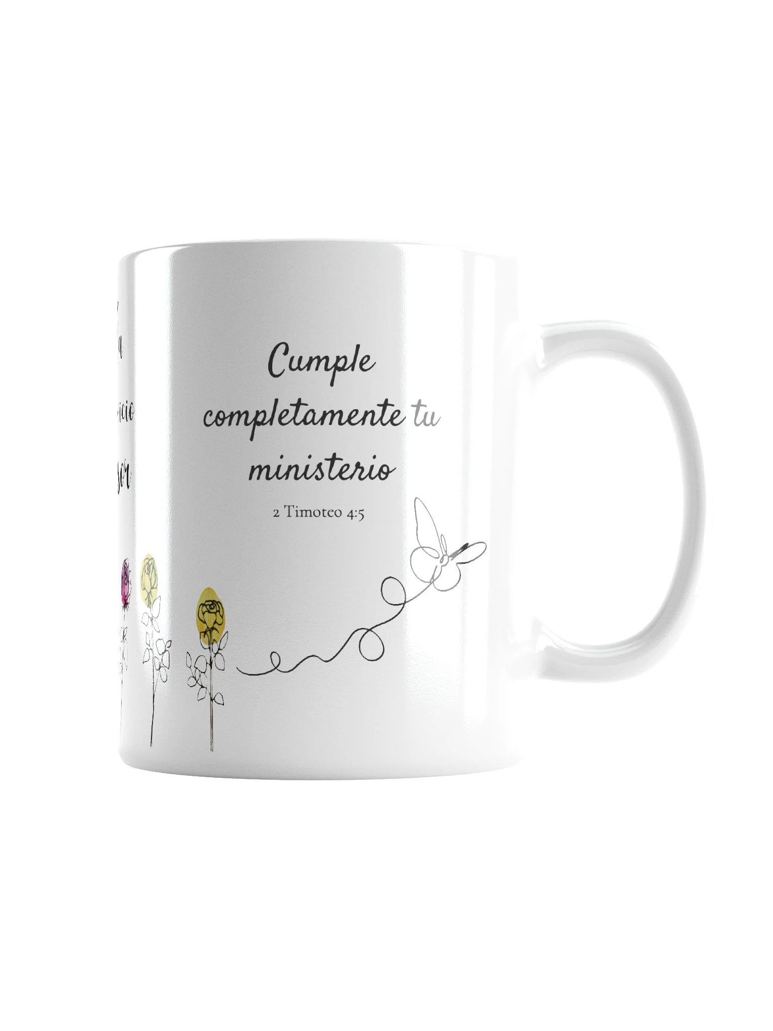 Taza Escuela del Servicio de Precursor 2026 – 2 Timoteo 4:5 Floral Inspiradora product image (3)