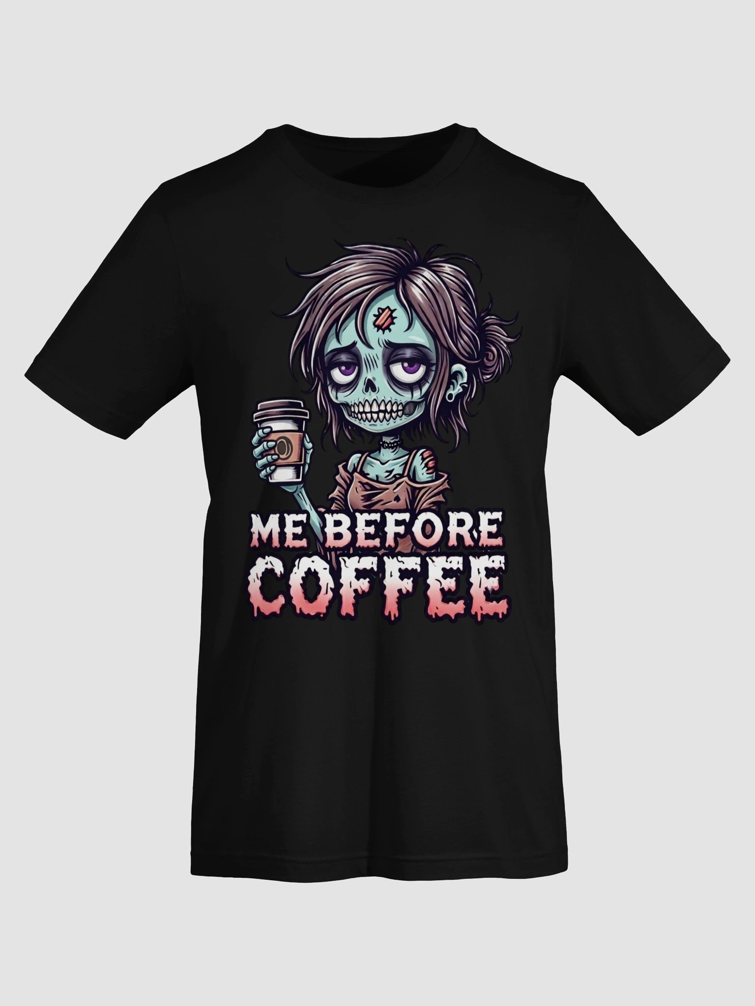 "Me Before Coffee" Zombie Chick T-Shirt | Me Before Coffee Collection product image (6)