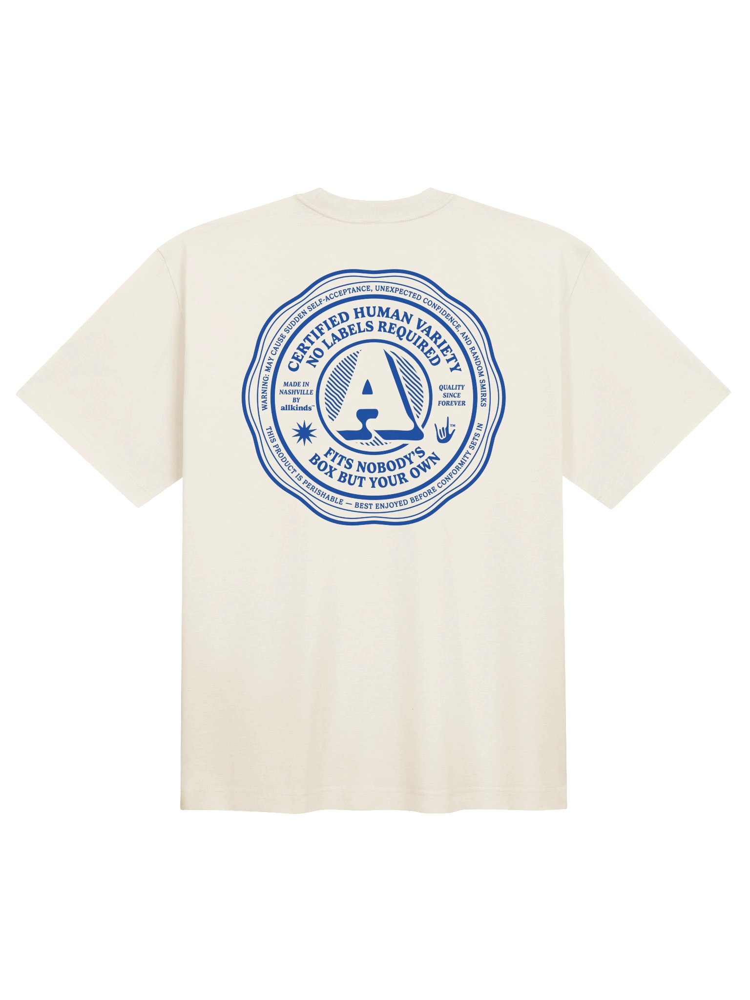 the 'labels' tee | double hit | light product image (2)