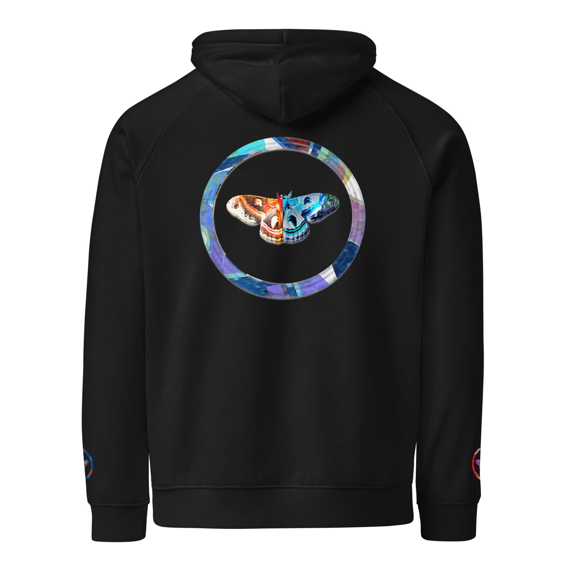 Moth SOL'S Eco Raglan Hoodie (Back Patch) with Embroidered Sleeves product image (2)