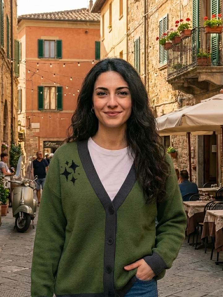 Green Knitted Cardigan Without Pocket product image (1)