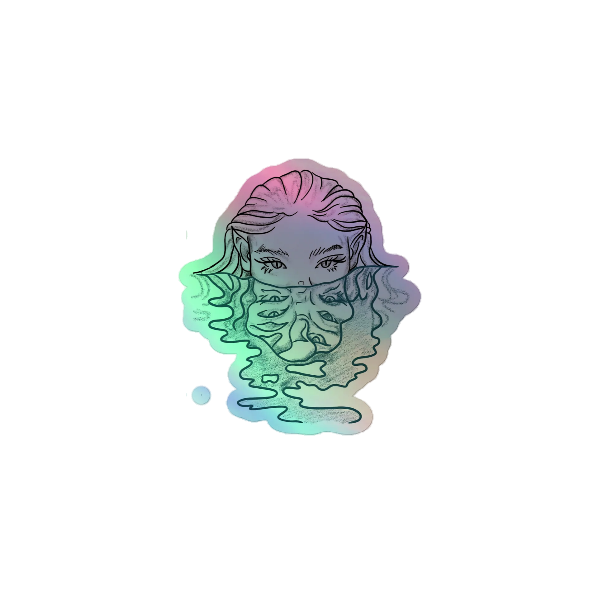 Monsterous reflection Holographic Kiss-Cut Sticker Sheet product image (2)
