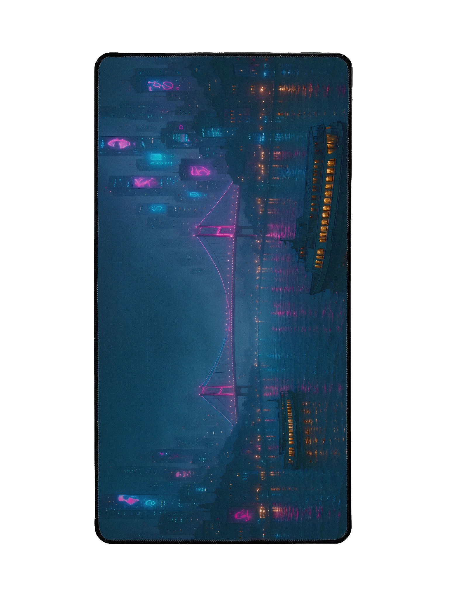 Cyberpunk Istanbul Bosphorus Desk Mat - Large 15.5" x 31.5" Extended Gaming Mouse Pad with Anti-Slip Backing product image (2)