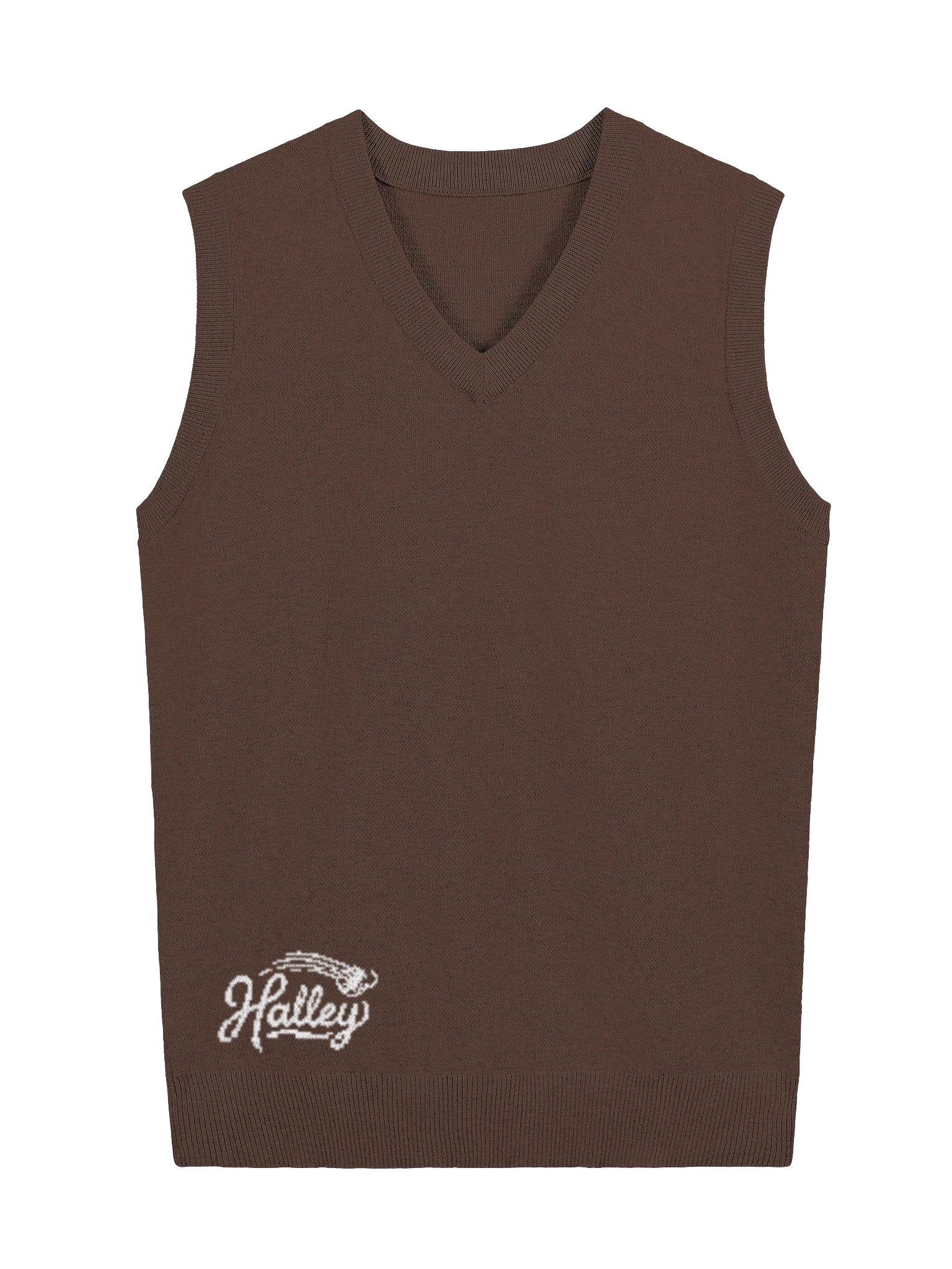 Brown Knitted V-Neck Vest product image (2)