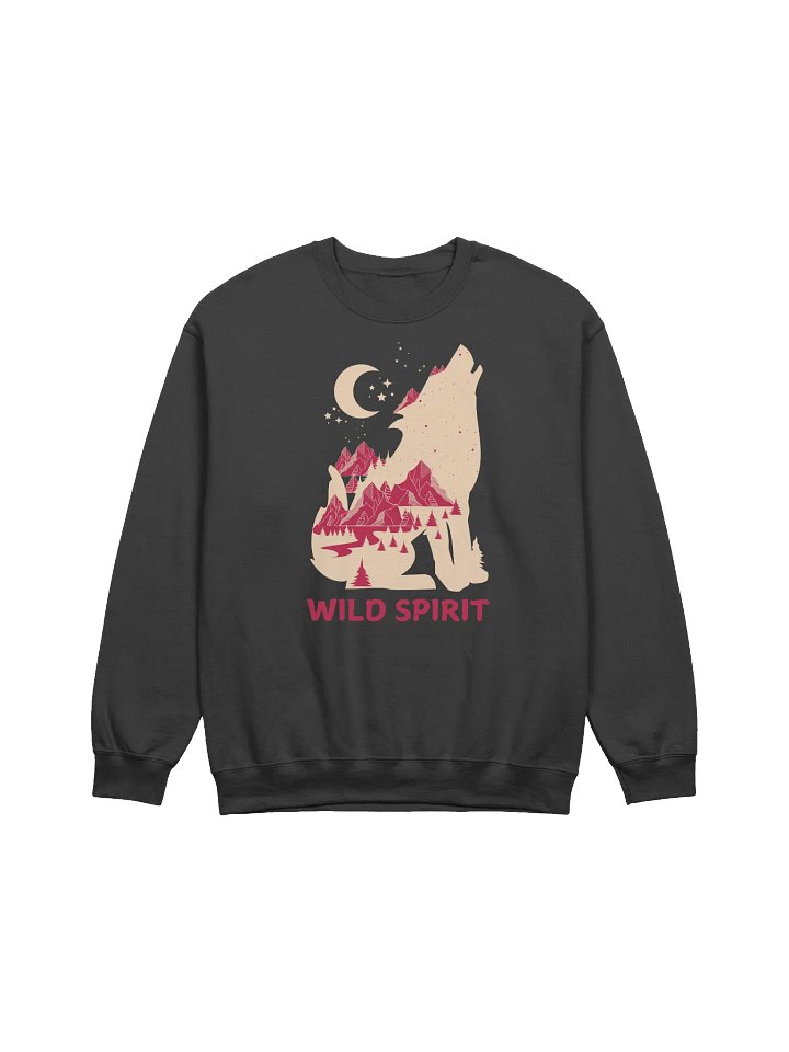 Wild Spirit Howling Wolf Crewneck product image (1)