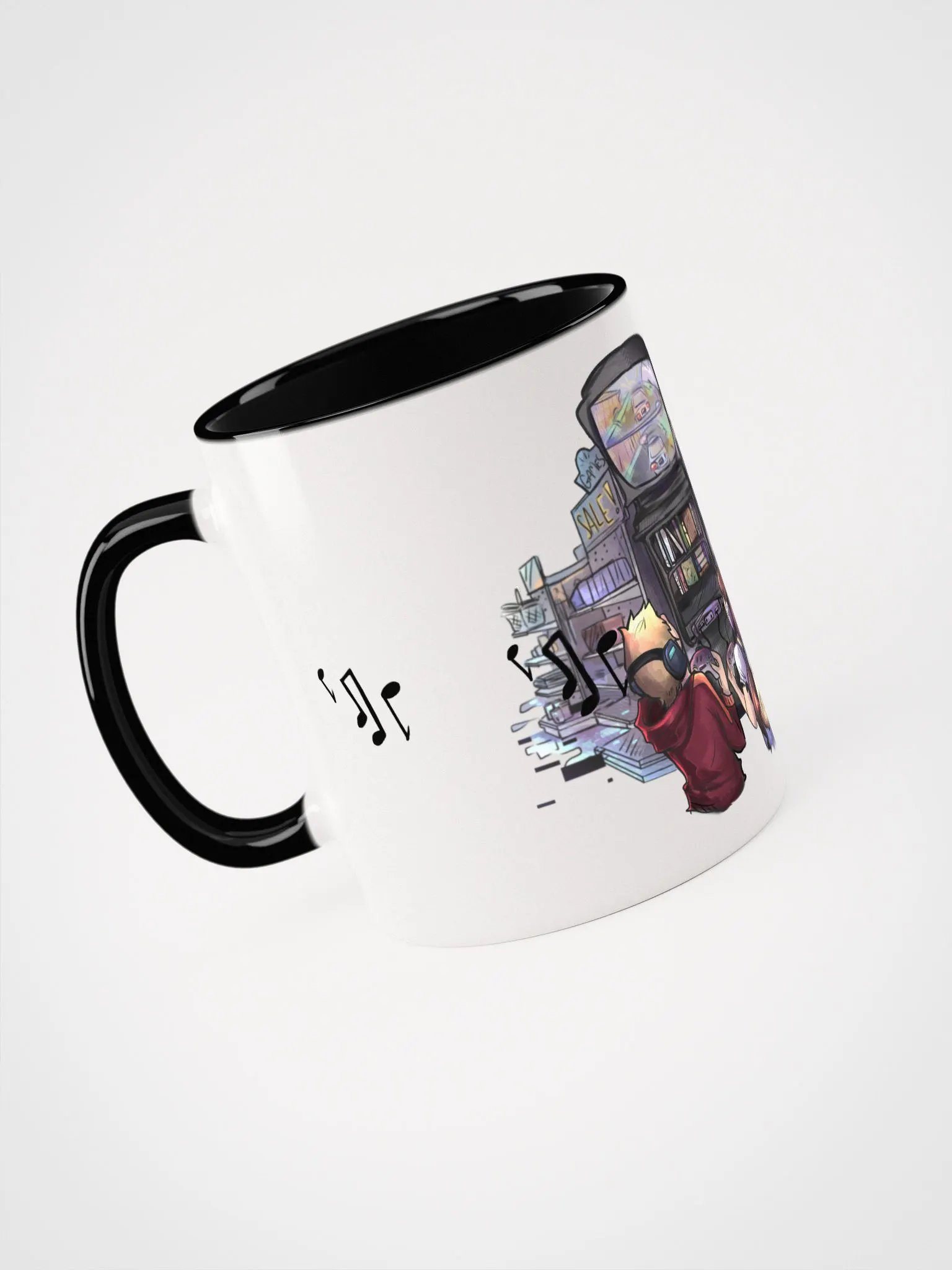Ceramic Mug - White w/ Color Inside (Multi-Color Design) product image (1)