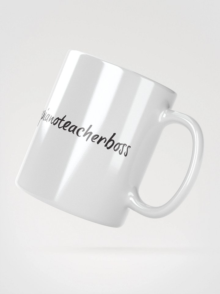 "Piano Teacher Boss" White Glossy Mug with Black Script product image (2)
