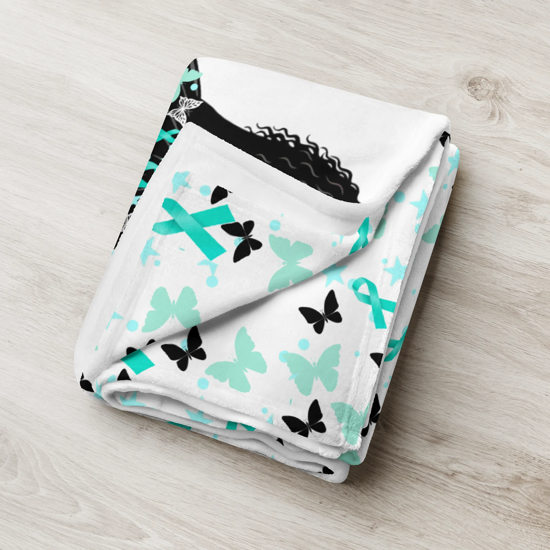 Ovarian Cancer - Fearless Fighter Throw Blanket product image (3)