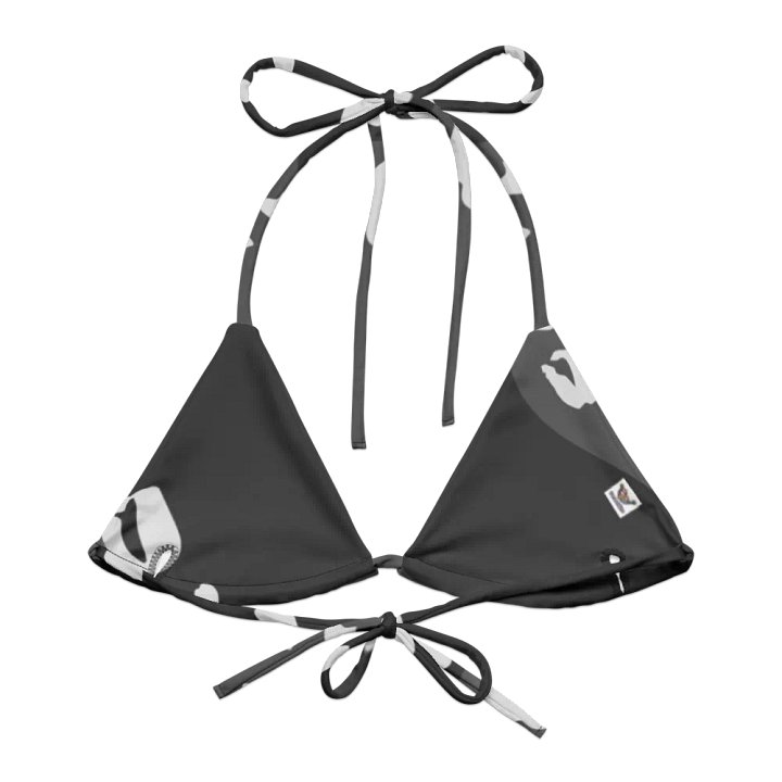 Flowing Grey Leopard All-Over Bikini Top product image (2)