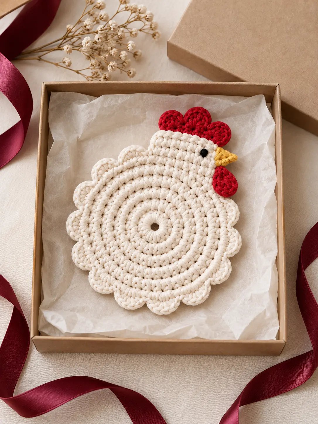 Chicken Coaster Crochet PDF Pattern product image (1)