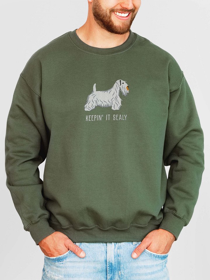 Keepin' It Sealy Sweatshirt (Embroidered) of a Sealyham Terrier(White) product image (2)