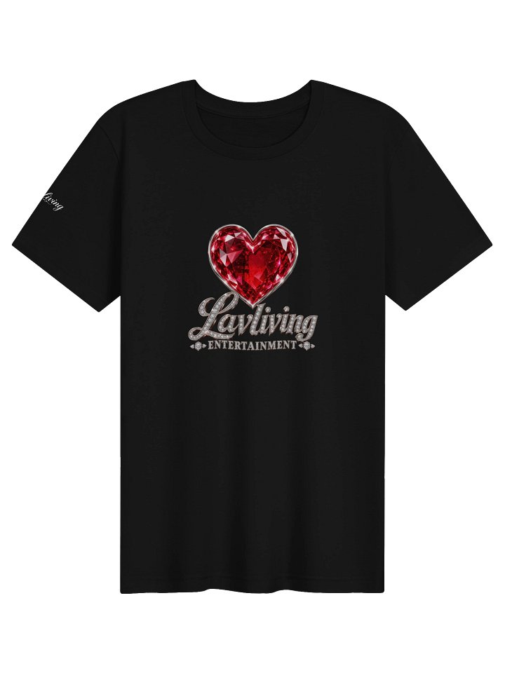 Lavliving Entertainment — Ruby Heart Diamond Black White Lettering Tee — actual product view