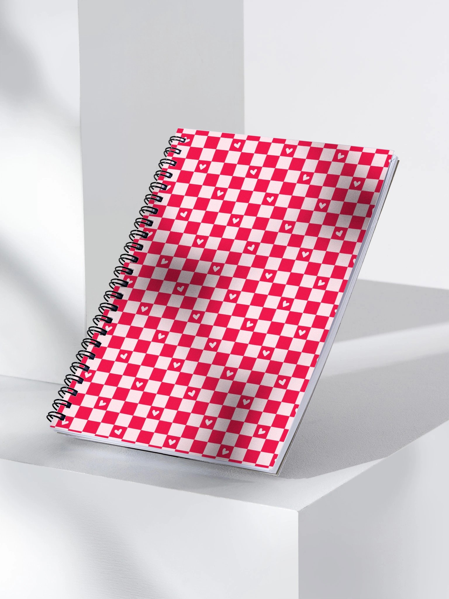 Checked Heart Dreams Spiral Dotted Journal/Notebook. product image (3)