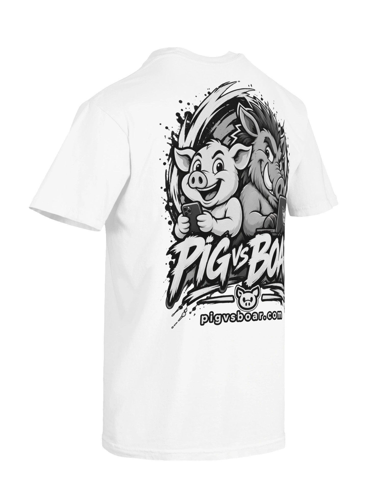 Pig vs Boar Showdown Adult Tee - Black product image (12)