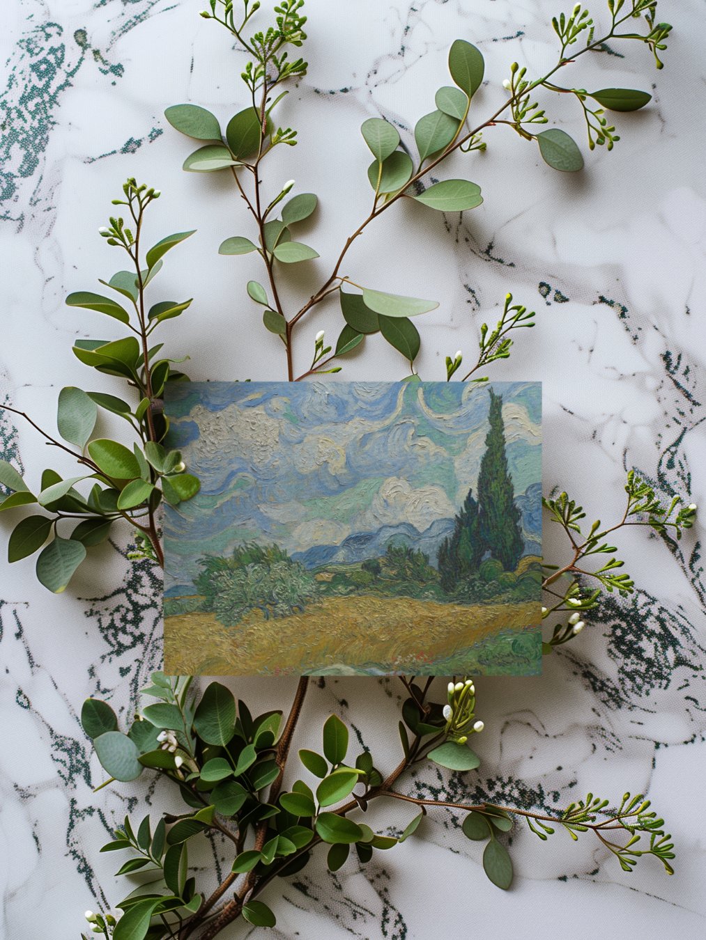 Wheat Field with Cypresses (Vincent van Gogh) Greeting Card product image (1)