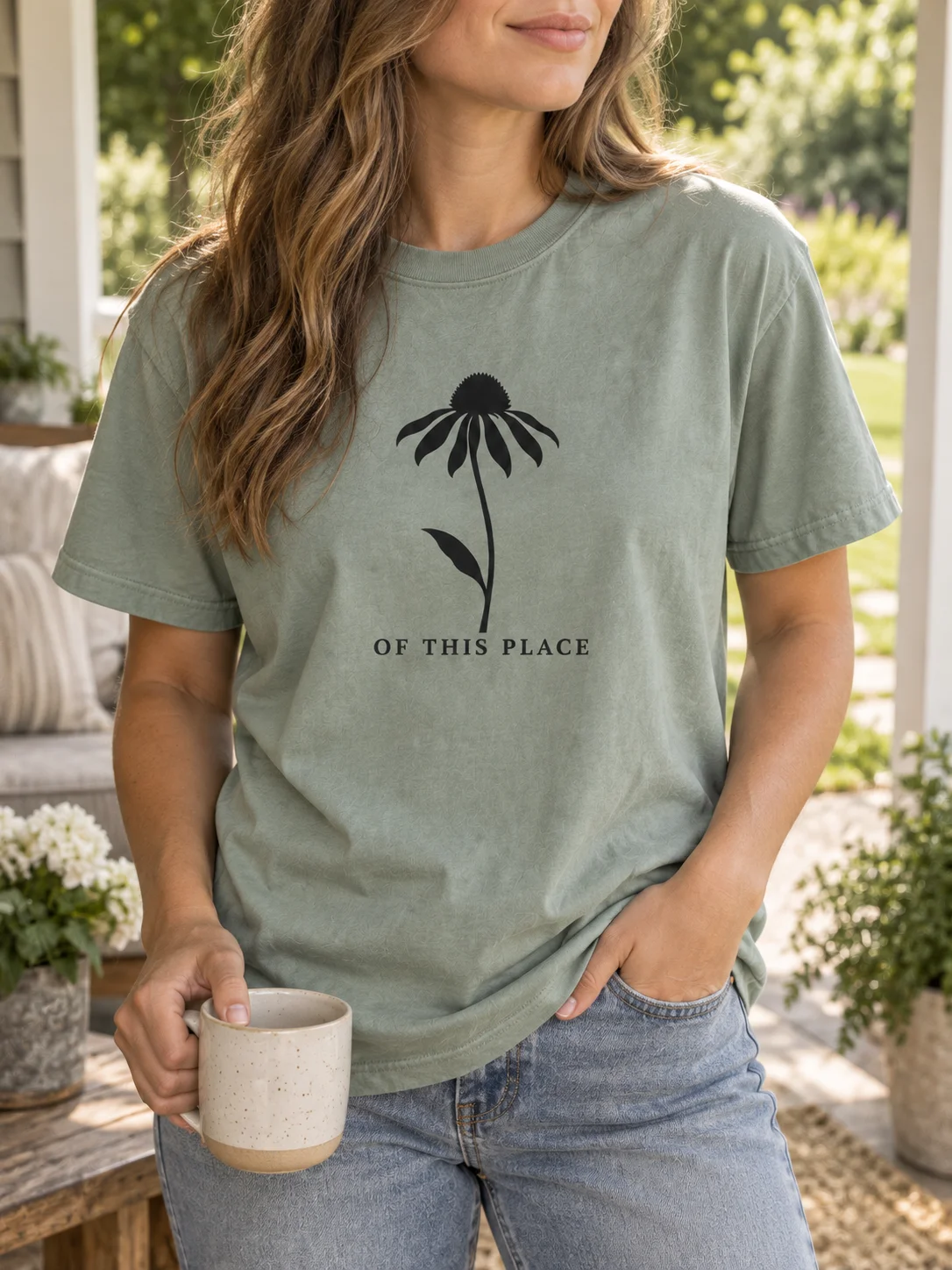 OF THIS PLACE | Minimalist Garden Flower Tee product image (2)