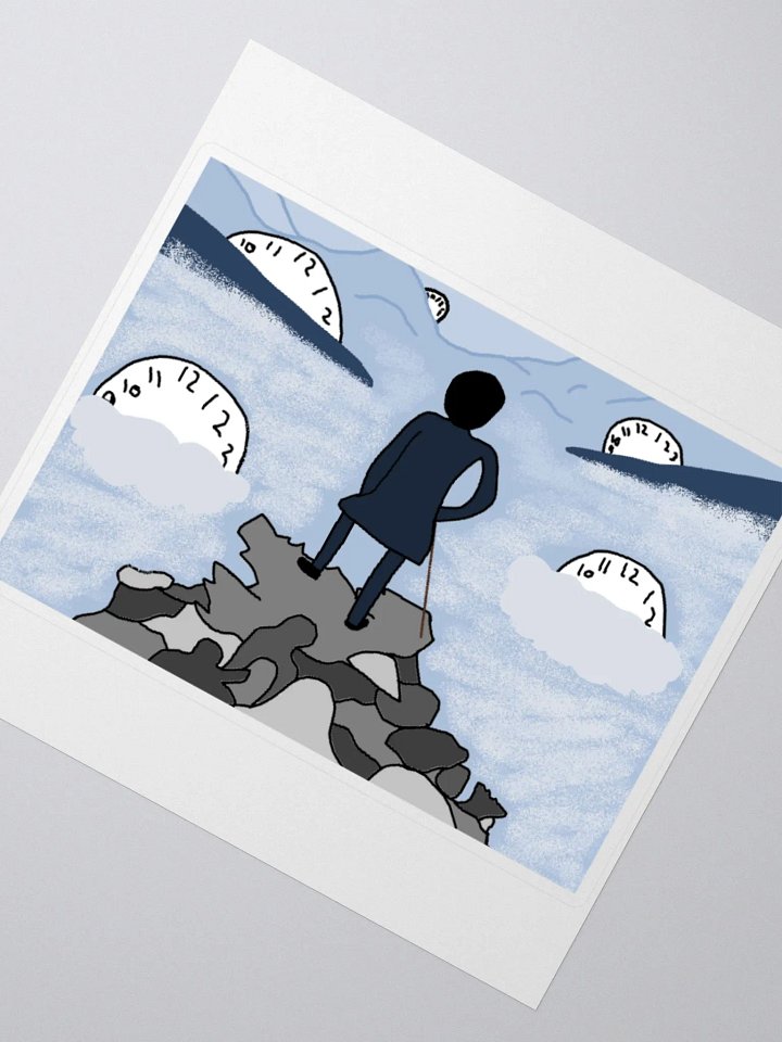 Wanderer Above the Sea of Fog Clock Sticker product image (6)