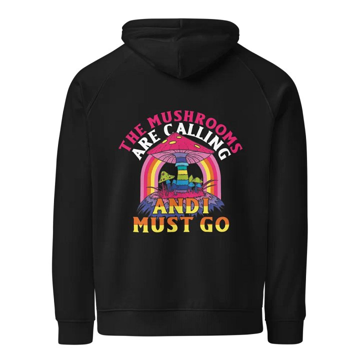 Mushroom Calling Eco Raglan Hoodie product image (1)