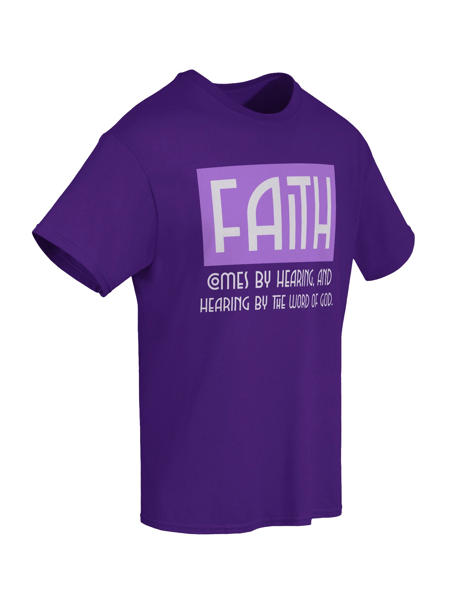 Faith Comes By Hearing Tee - Christian Bible Verse Romans 10:17 T-Shirt Bold Graphic Design Shirt product image (3)
