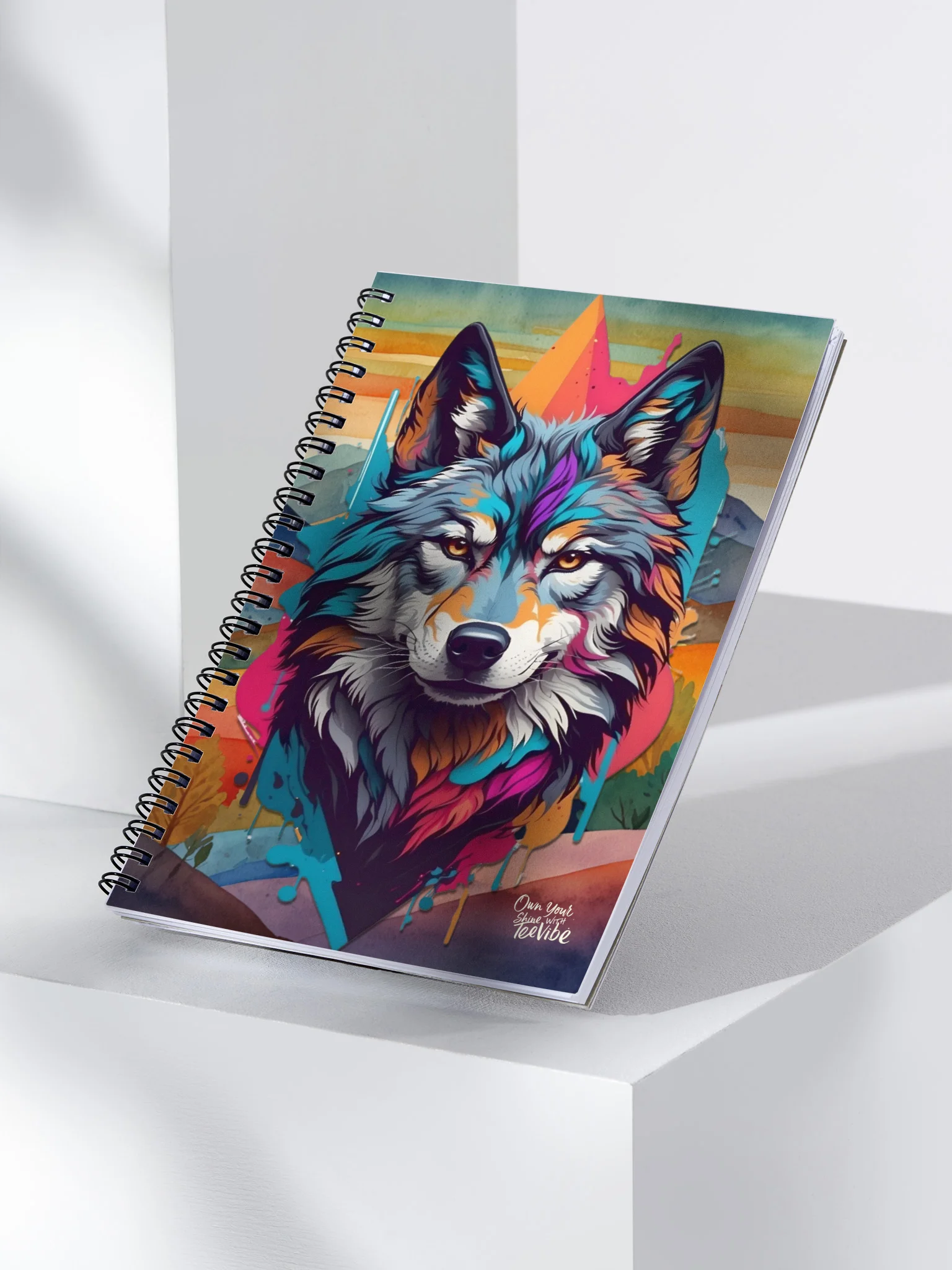 Vibrant Wolf Spirit Spiral Notebook product image (3)