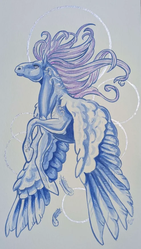 Blue Pegasus with Silver Detail product image (1)
