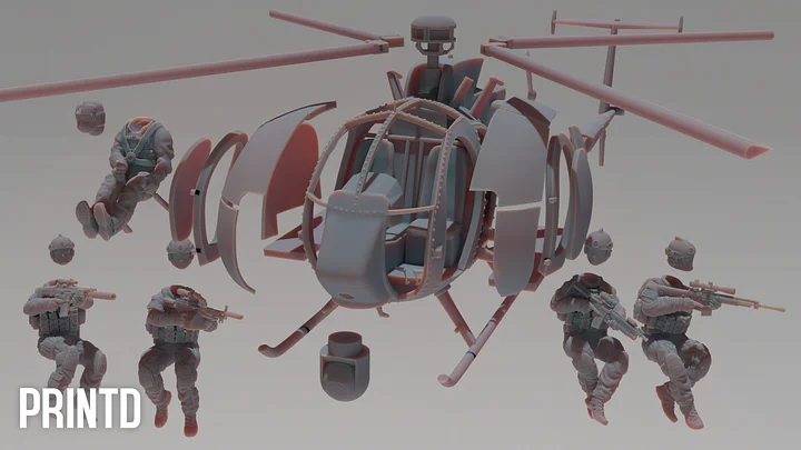 MH-6I Light Helicopter - Modern Warfare Wargame Resin Models Zona Alpha product image (2)