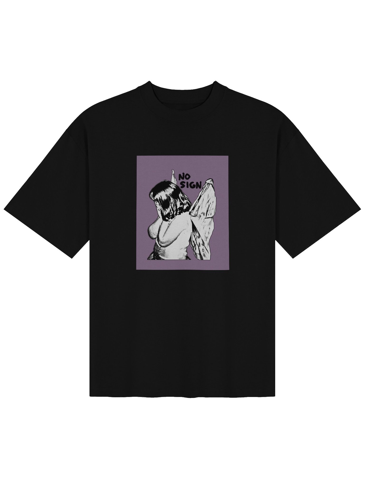 "NO SIGN" purple unisex boxy tee product image (1)