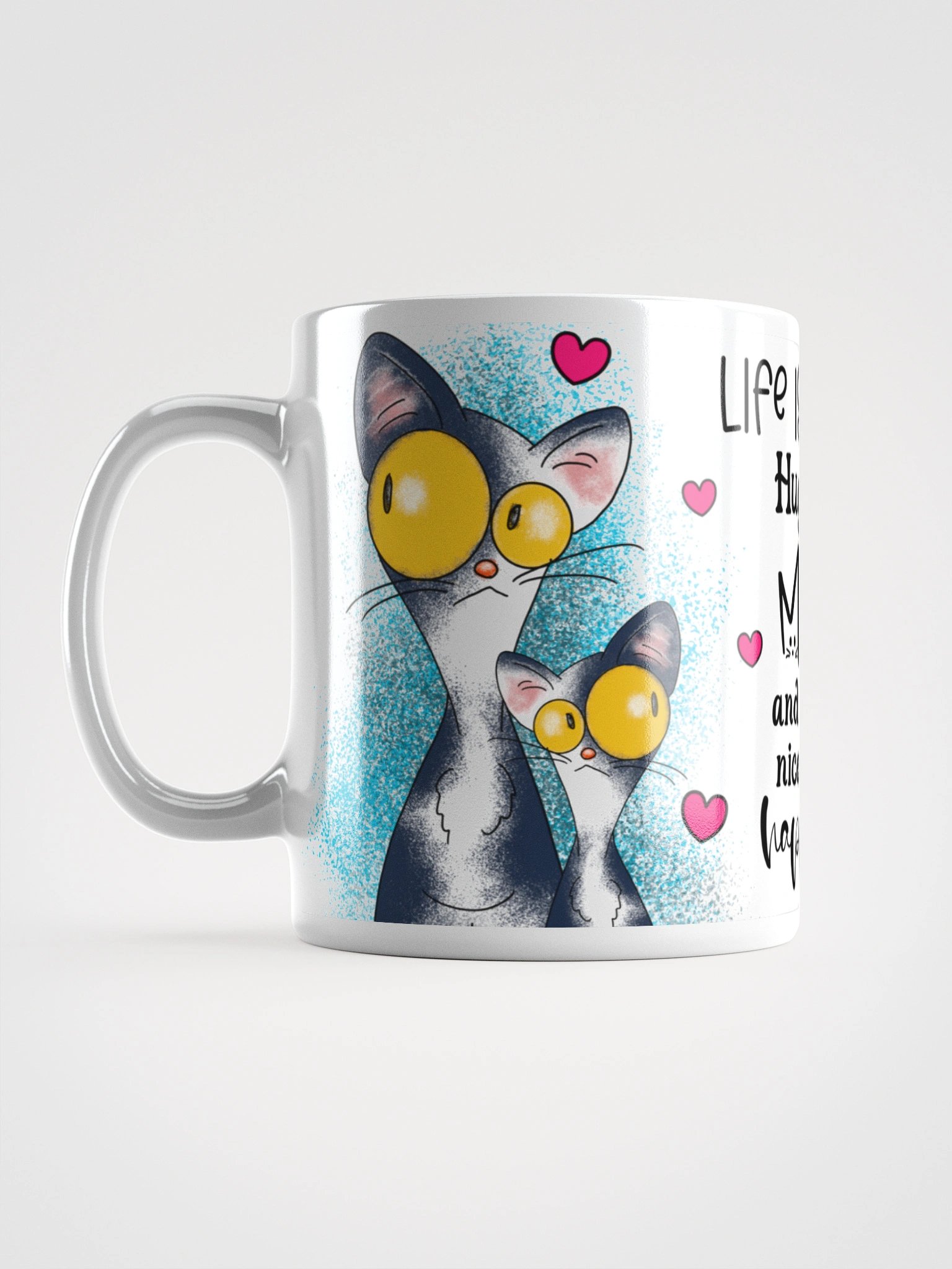 Meow Hug Life: White Glossy Mug product image (2)