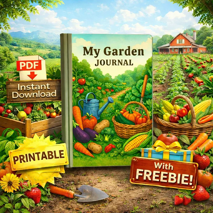 Printable Garden Journal | Vegetable Garden Planner | 10 Pages + Freebies | Gardening Tracker | Digital Instant Download product image (1)
