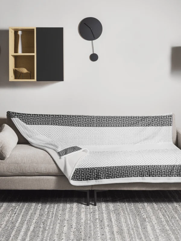 Monochrome 2 pattern Cozy Fuzzy Throw Blanket product image (3)