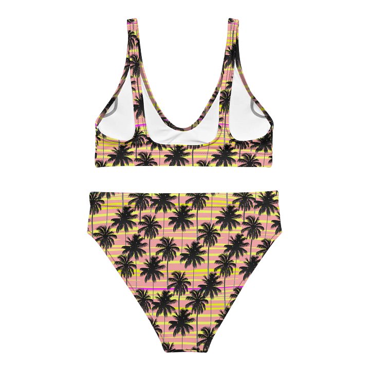 Starry Palms Yellow Pink High-Waisted Bikini product image (2)