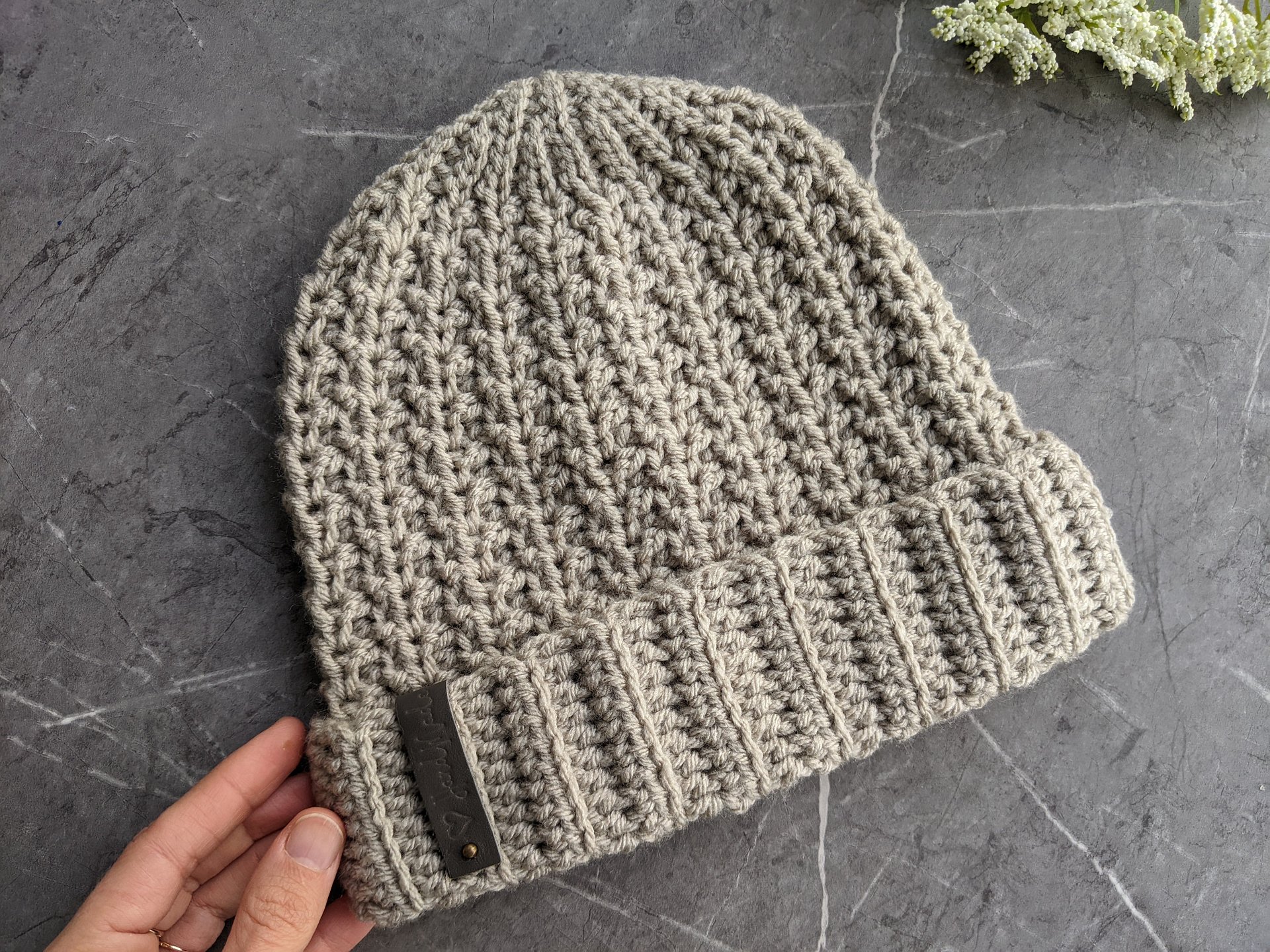 Crochet Modern Textured Hat Pattern for Men product image (9)