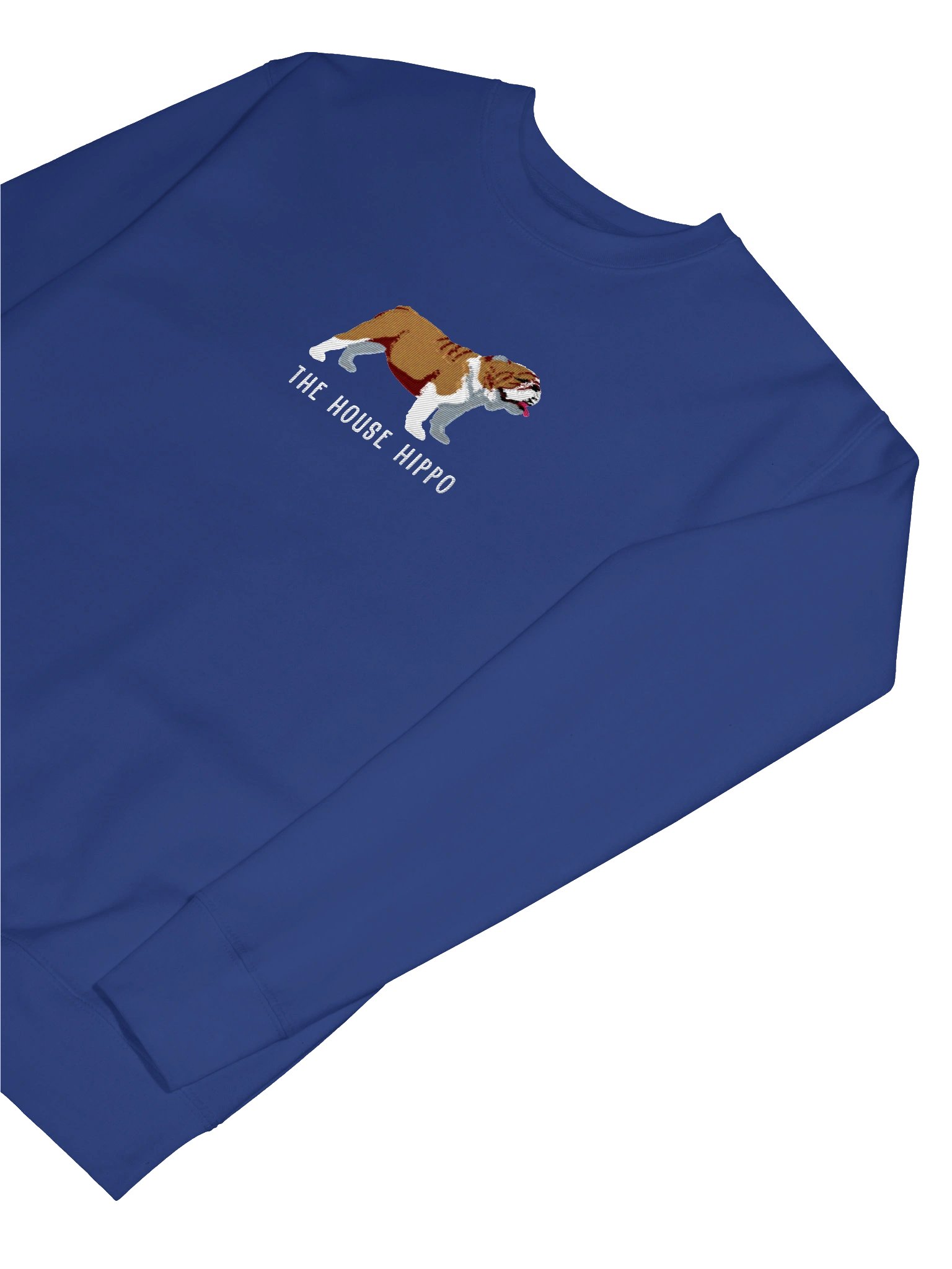 The House Hippo Sweatshirt (Embroidered) of an English Bulldog(Brown & White) product image (21)