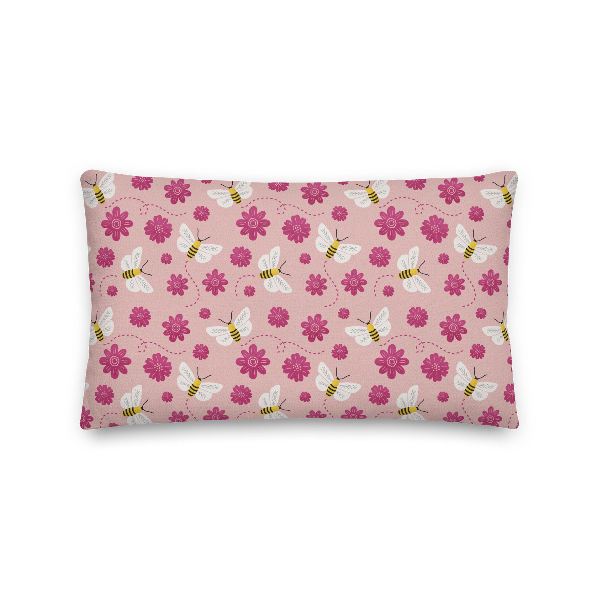 Little Pink Bees Pillow product image (1)