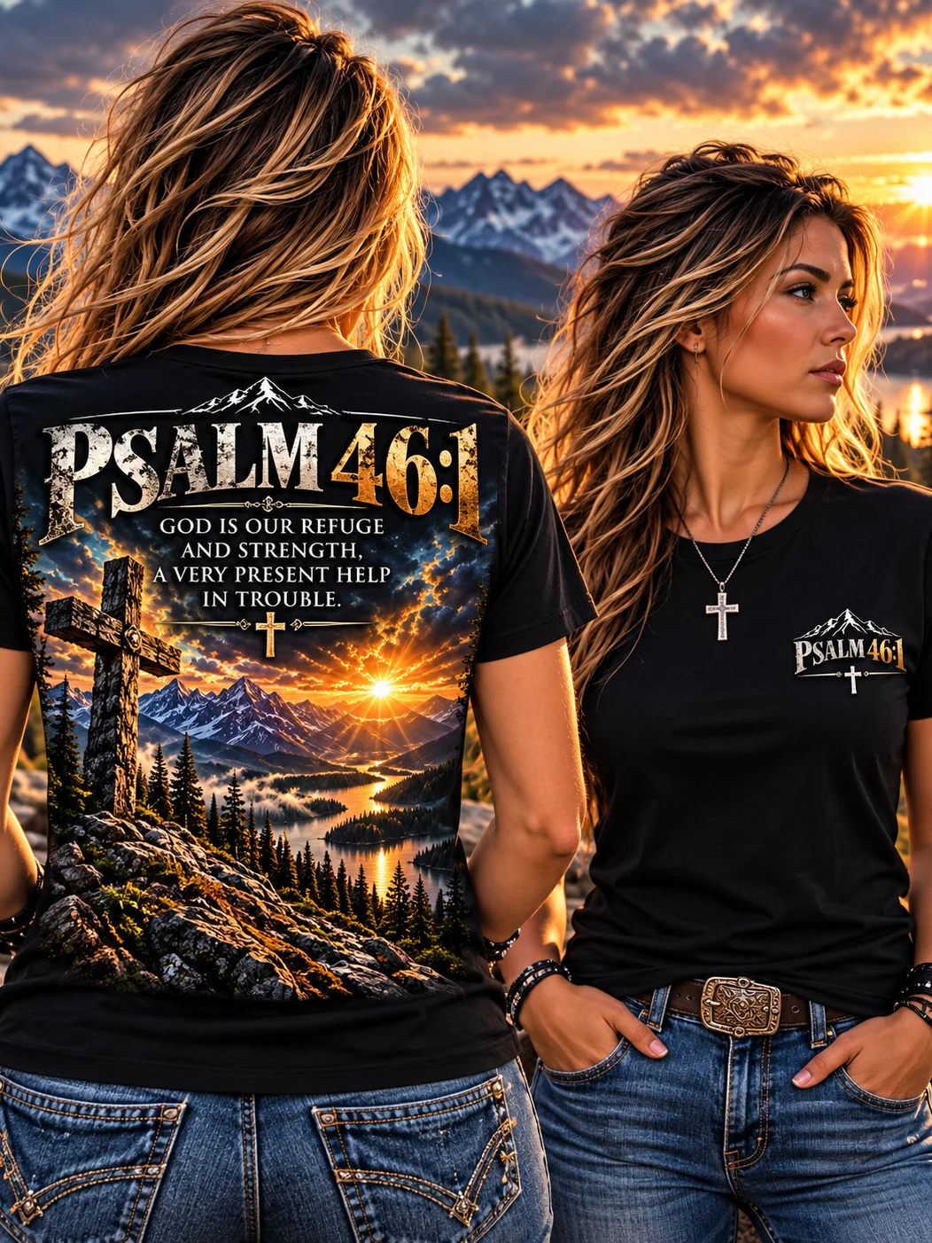 God Is Our Refuge – Psalm 46:1 Scripture T-Shirt product image (1)