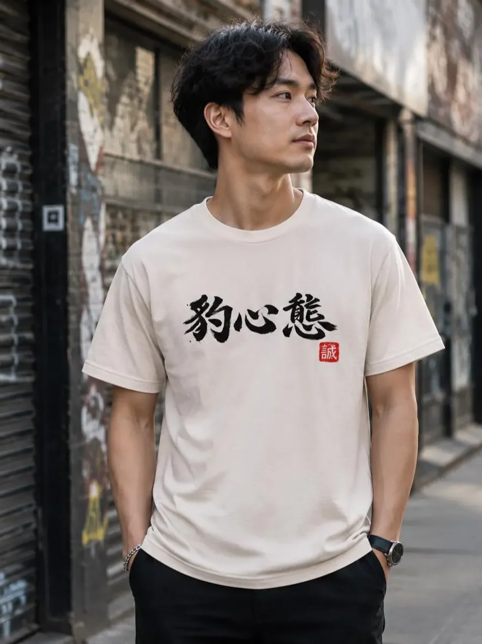 Leopard Mentality™ Chinese Calligraphy Graphic Streetwear T-Shirt product image (1)