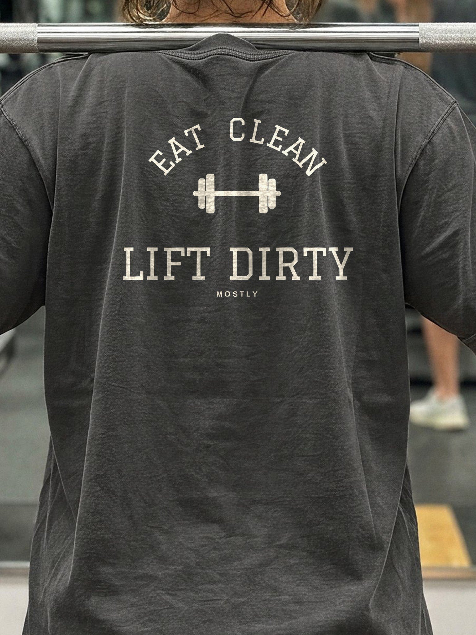 Eat Clean, Lift Dirty Oversized Gym Tee | Pump Cover product image (4)