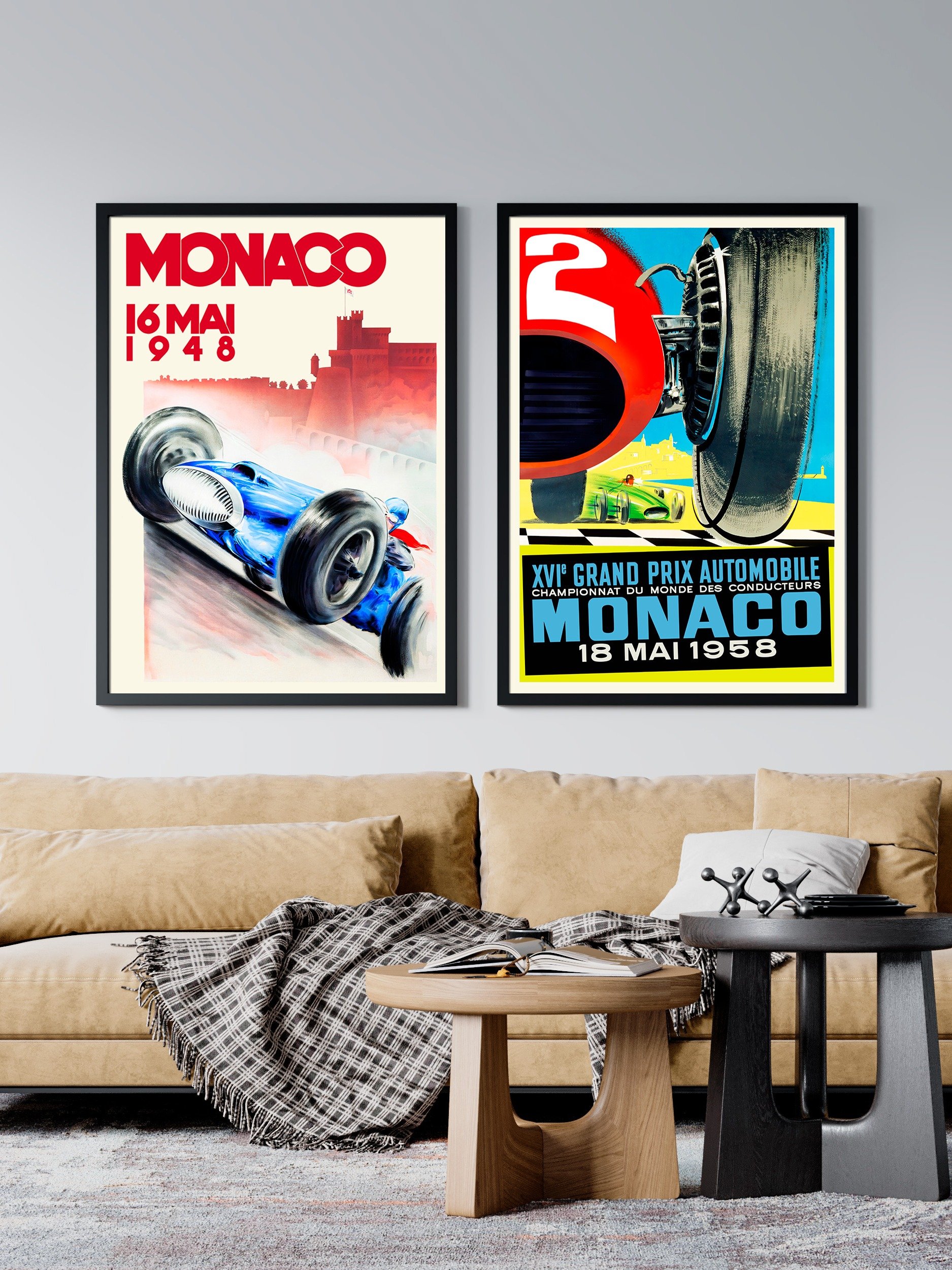 Monaco Vintage F1 Grand Prix, 1948 poster — Vintage Formula 1 poster, Monaco Grand Prix poster, retro travel poster, retro travel art product image (2)