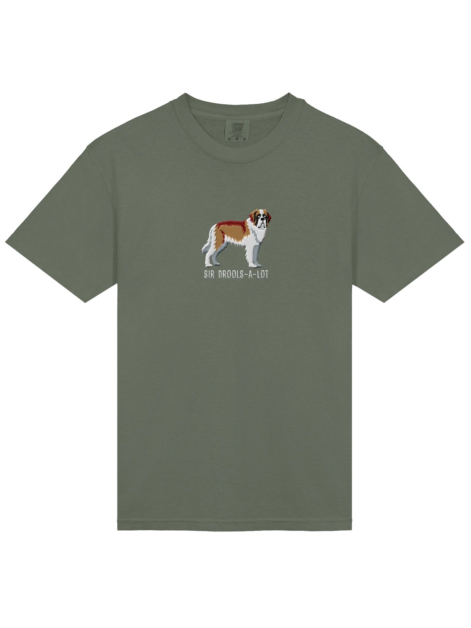 Sir Drools-A-Lot T-Shirt(Embroidered) of a Saint Bernard(Brown & White) product image (6)