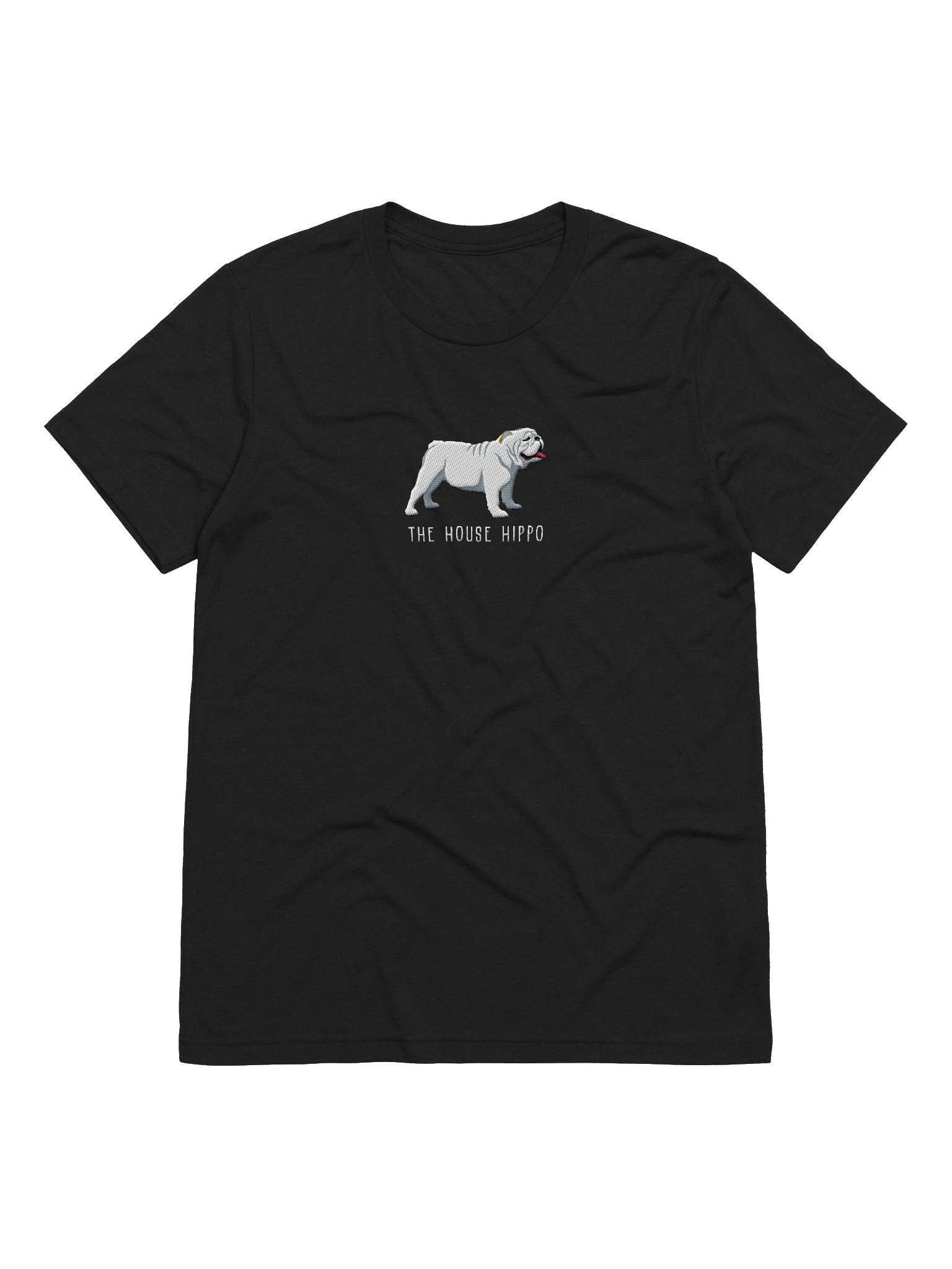 The House Hippo T-Shirt(Embroidered) of an English Bulldog(White) product image (6)