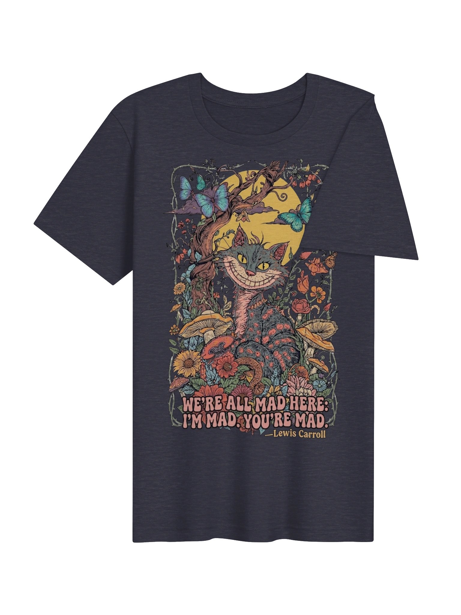 Cheshire Cat Tee, Psychedelic Alice in Wonderland Literary Fantasy Graphic product image (5)