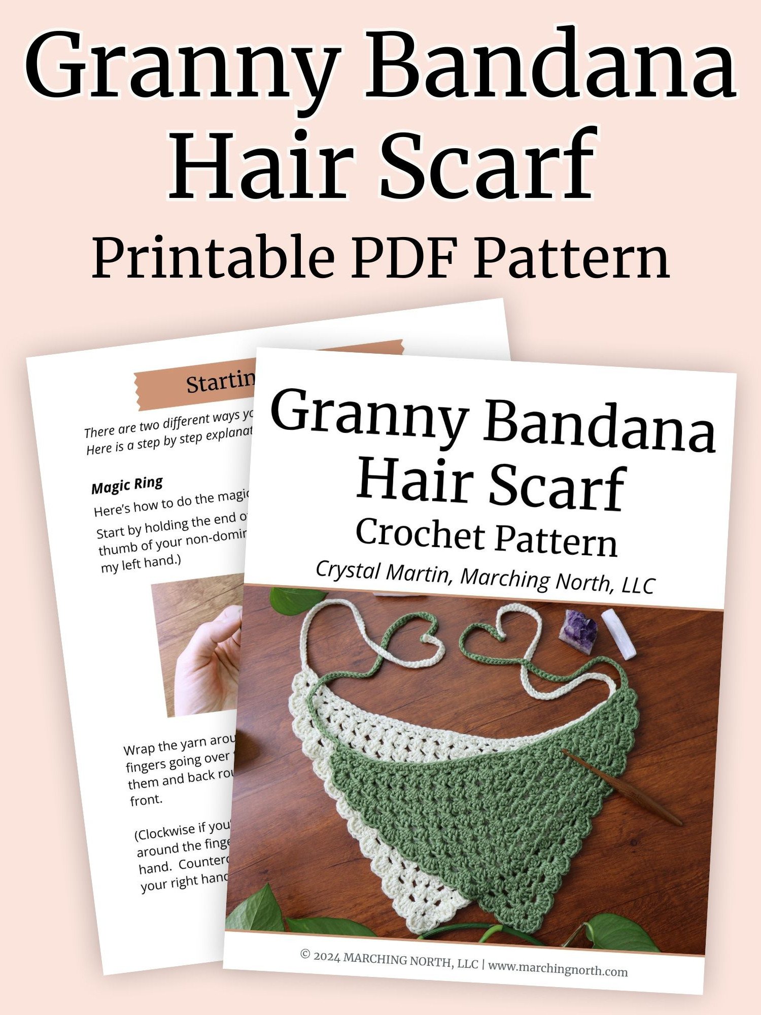 Crochet Scalloped Bandana Scarf Pattern (Digital PDF Pattern) product image (3)