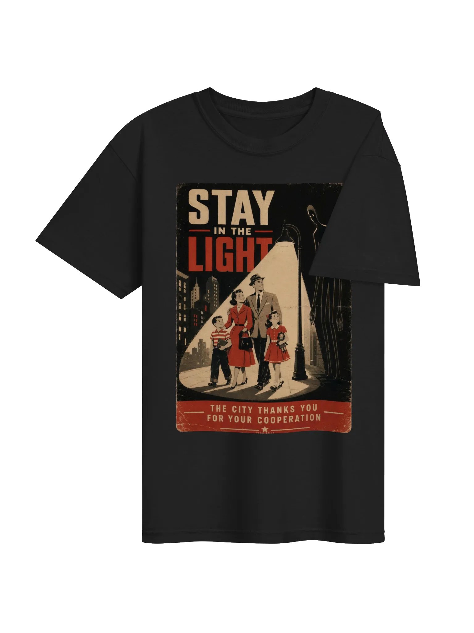 Stay in the Light — Vintage Warning Horror T-Shirt product image (3)