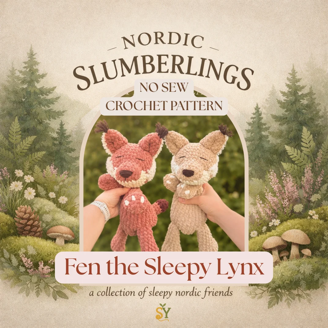 Crochet Pattern: Fen the Sleepy Lynx PDF - US terms product image (1)