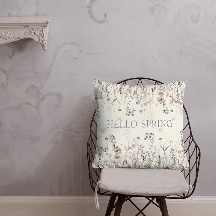 HELLO SPRING & Wildflowers Pillow in three sizes - Premium Pillow - Frühlingskissen mit Blumendruck product image (2)