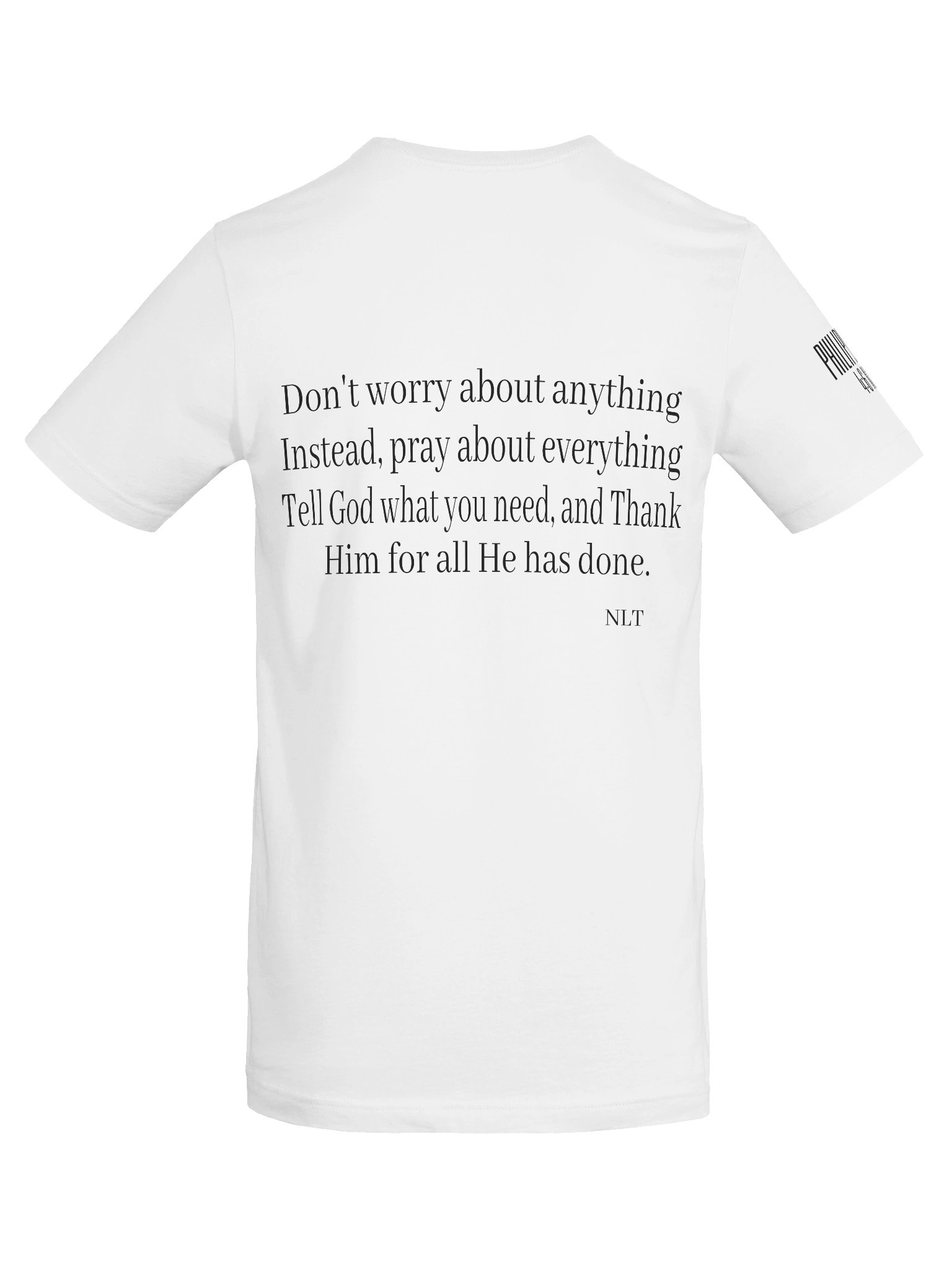 D2You Gospel Message - T Shirt - Philippians 4:6 (unisex) on Sleeve product image (5)