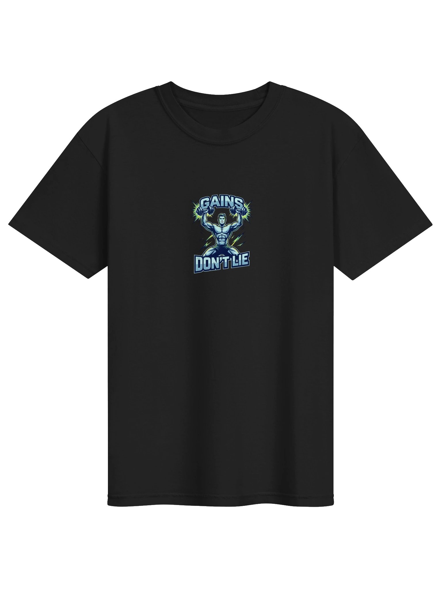 GAINS DON'T LIE Gym T-Shirt | Heavyweight Garment-Dyed Tee for Men & Women product image (1)