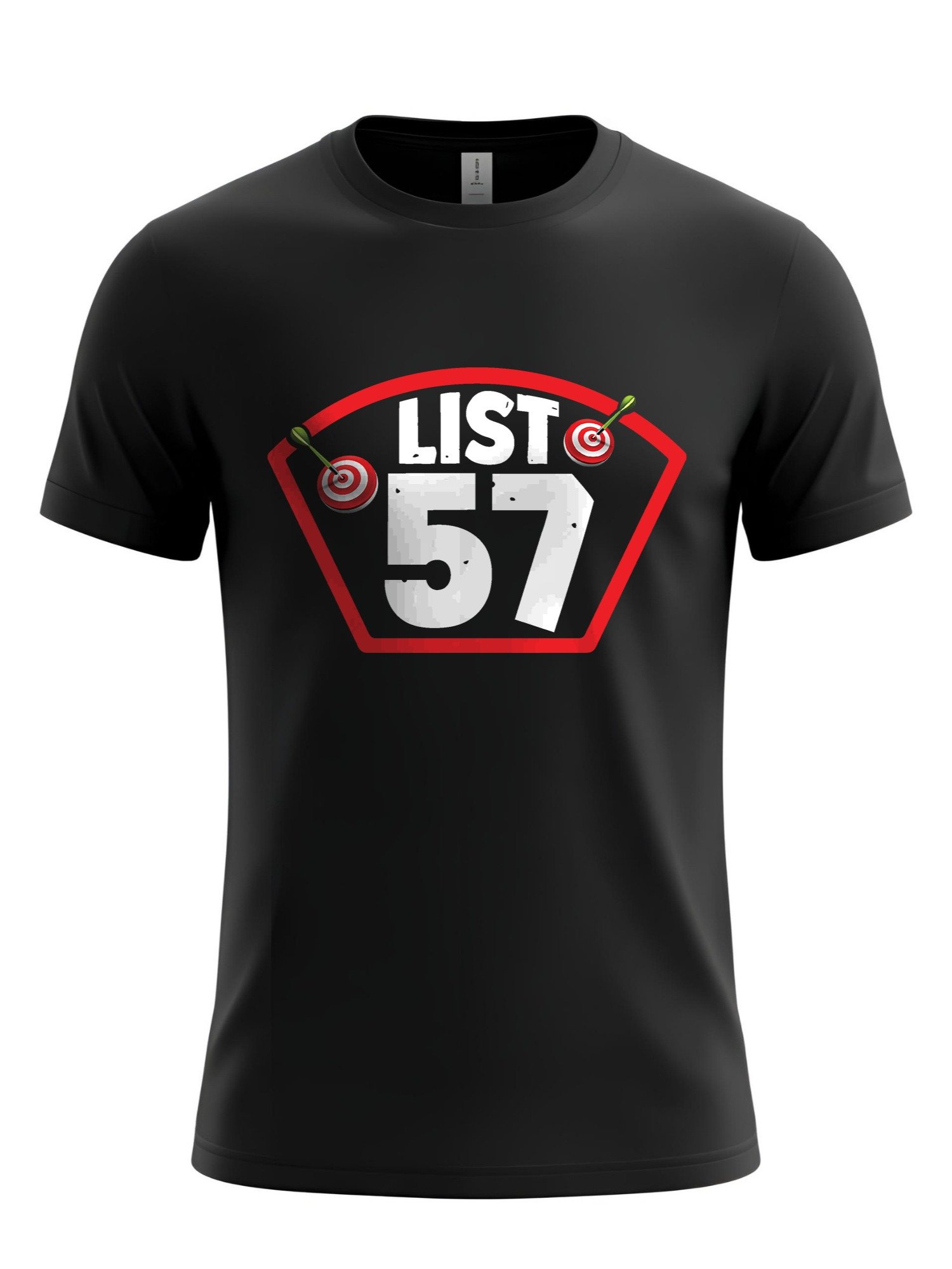 List 57 T Shirt Badge Target Design Sports Graphic Printed Tee Unisex Casual Athletic Number Shirt Streetwear Bold Red Black Modern Top product image (1)